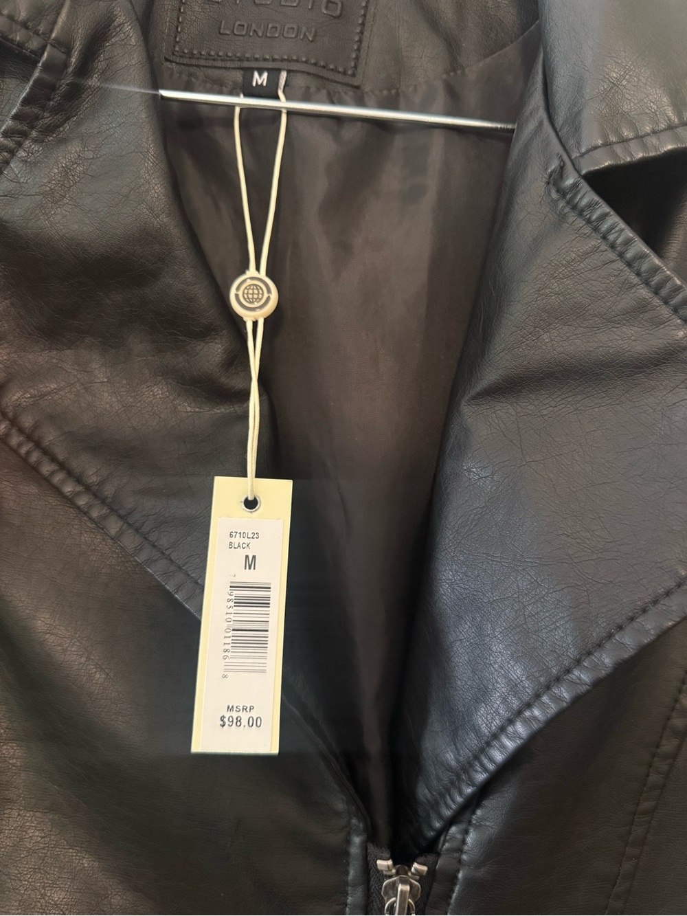 Max Studio Black Leather Moto Jacket - Picture 2 of 4